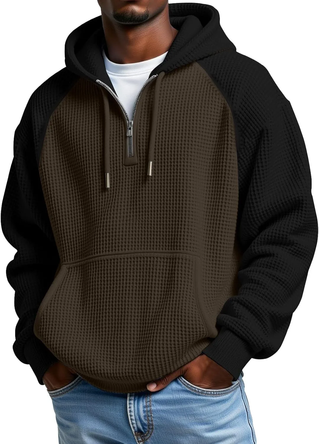 Толстовка с капюшоном для мужчин, Quarter Zip, цветной блок, с карманом
Толстовка с капюшоном для мужчин, Quarter Zip, цветной блок, с карманом