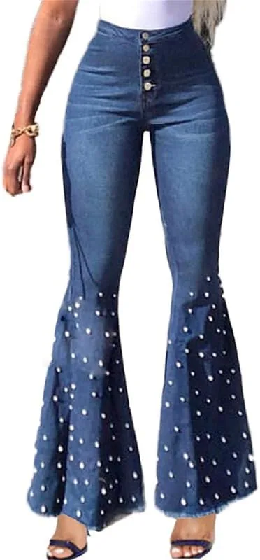 Andongnywell женские джинсы-клеш с заклепками и жемчужной вышивкой
Andongnywell женские джинсы-клеш с заклепками и жемчужной вышивкой