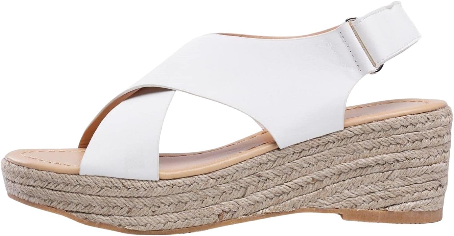 Эспадрильи-сандалии для женщин с платформой и танкеткой, с перекрестными ремешками и открытым носком Generic, белый
Эспадрильи-сандалии для женщин с платформой и танкеткой, с перекрестными ремешками и открытым носком Generic, белый