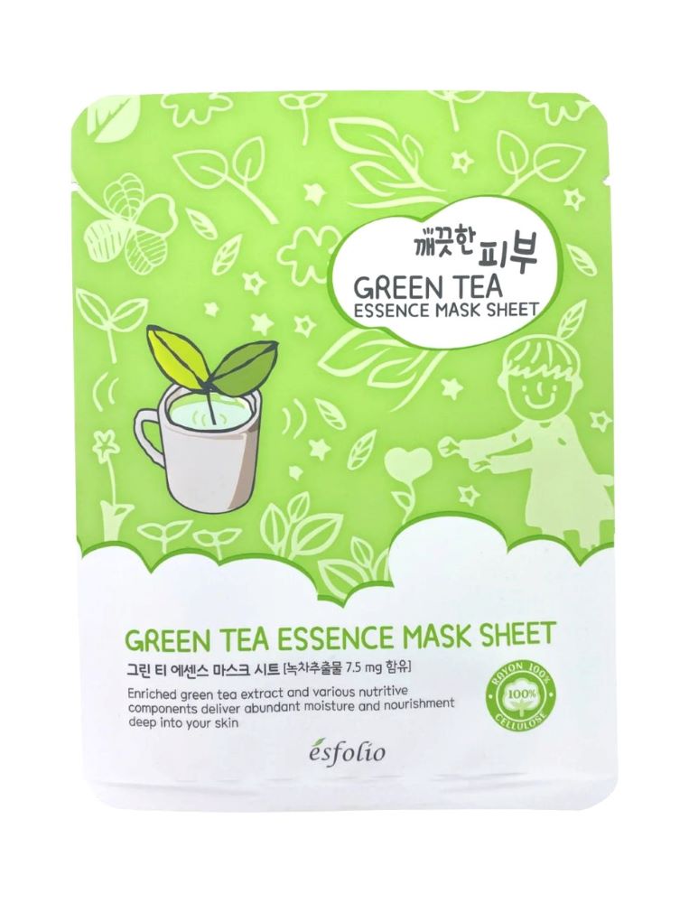 Тканевая маска с эссенцией зеленого чая pure skin green tea essence mask sheet Esfolio, количество 1 шт.
Тканевая маска с эссенцией зеленого чая pure skin green tea essence mask sheet Esfolio, количество 1 шт.