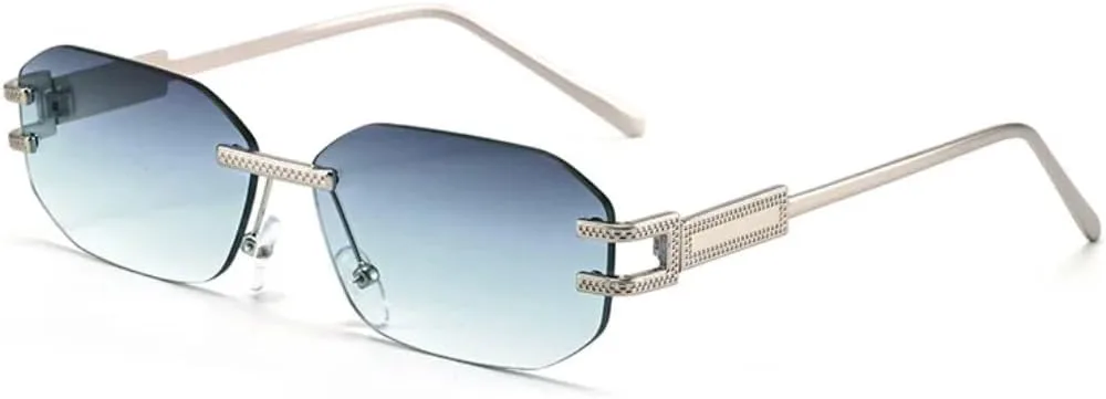 Женские солнцезащитные очки без оправы в стиле панк, черные прямоугольные, с защитой от УФ-излучения UV400. Модные женские очки VRTRFFTR, Silver-grayblue
Женские солнцезащитные очки без оправы в стиле панк, черные прямоугольные, с защитой от УФ-излучения UV400. Модные женские очки VRTRFFTR, Silver-grayblue