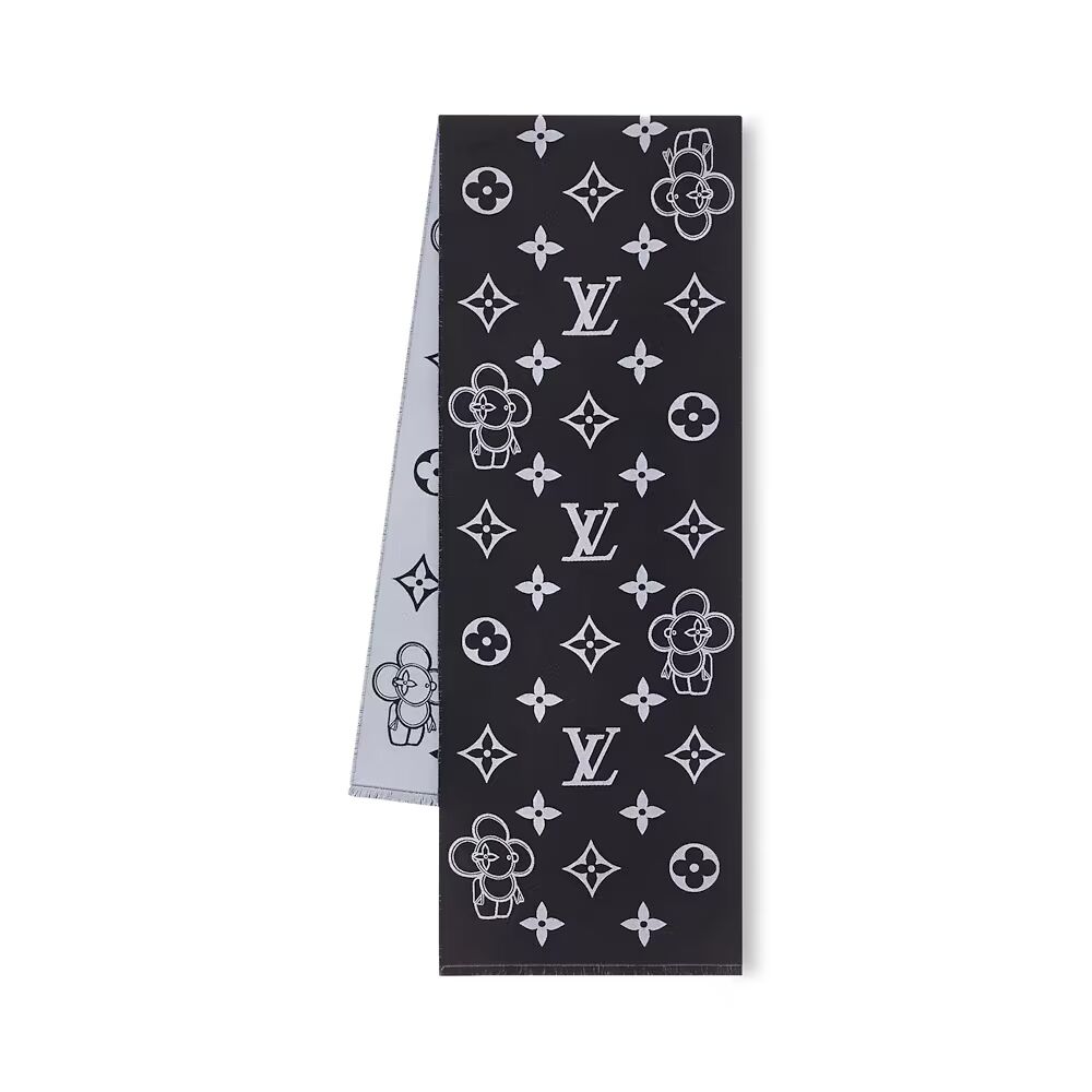 Шарф с монограммой Vivienne Louis Vuitton, серый 
Шарф с монограммой Vivienne Louis Vuitton, серый