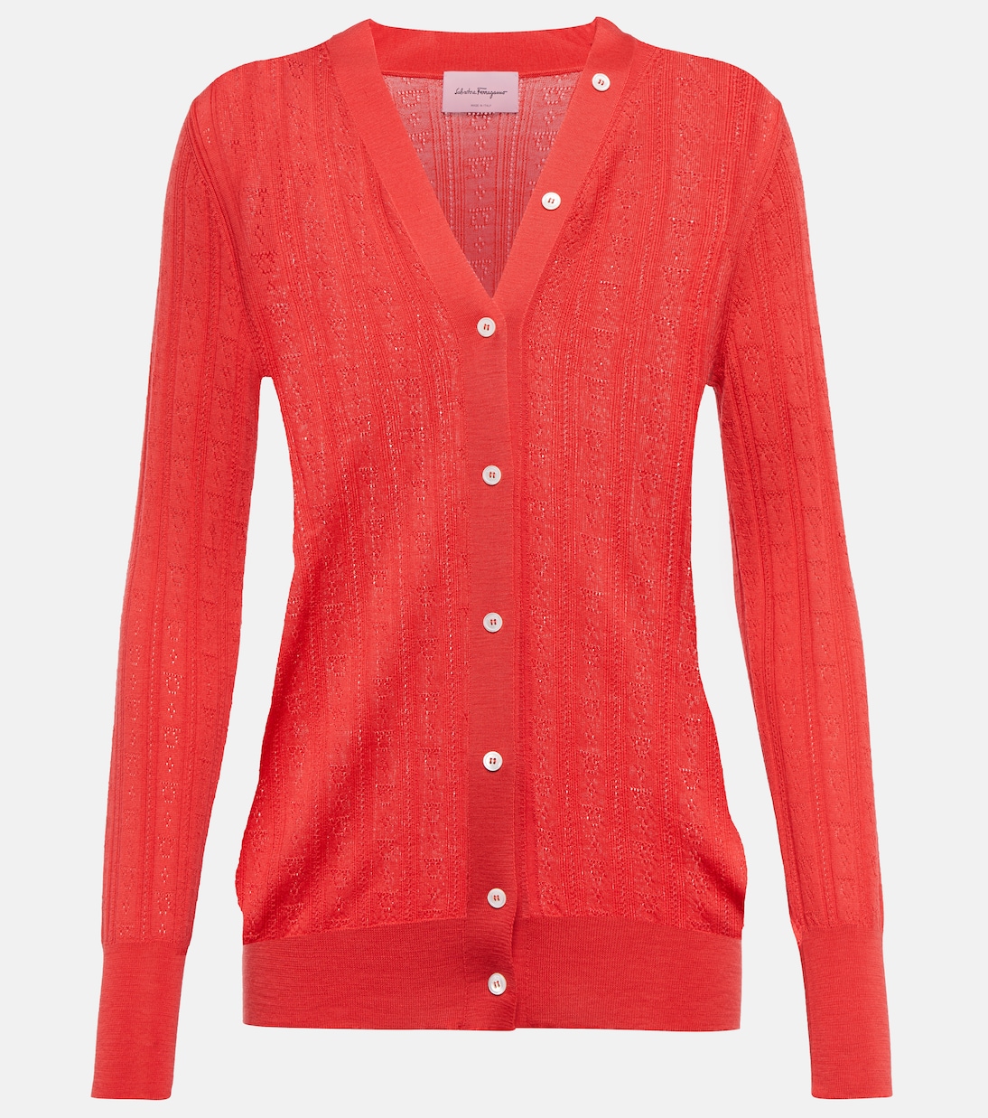 Кардиган из шерсти с пуантами Ferragamo, Hibiscus
Кардиган из шерсти с пуантами Ferragamo, Hibiscus