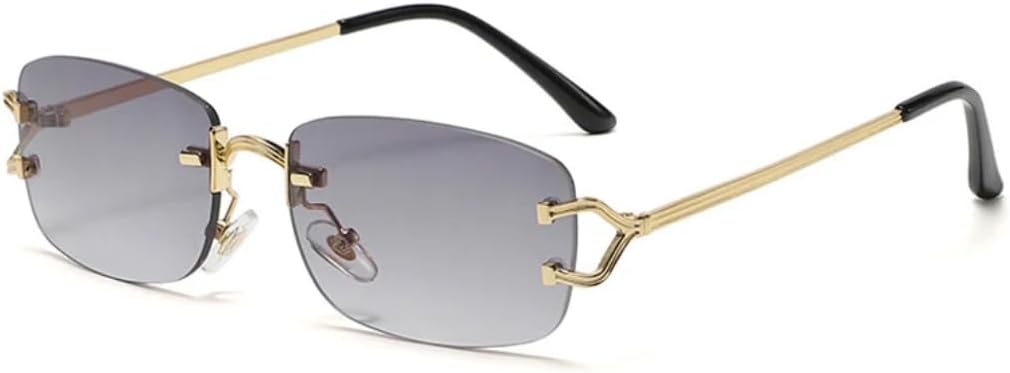 Солнцезащитные очки с защитой от УФ-излучения UV400 | Металлическая безободковая оправа, панк-стиль, цветные линзы | Для женщин и мужчин, для занятий спортом на открытом воздухе и вождения DSVIGF, Gold-gray
Солнцезащитные очки с защитой от УФ-излучения UV400 | Металлическая безободковая оправа, панк-стиль, цветные линзы | Для женщин и мужчин, для занятий спортом на открытом воздухе и вождения DSVIGF, Gold-gray