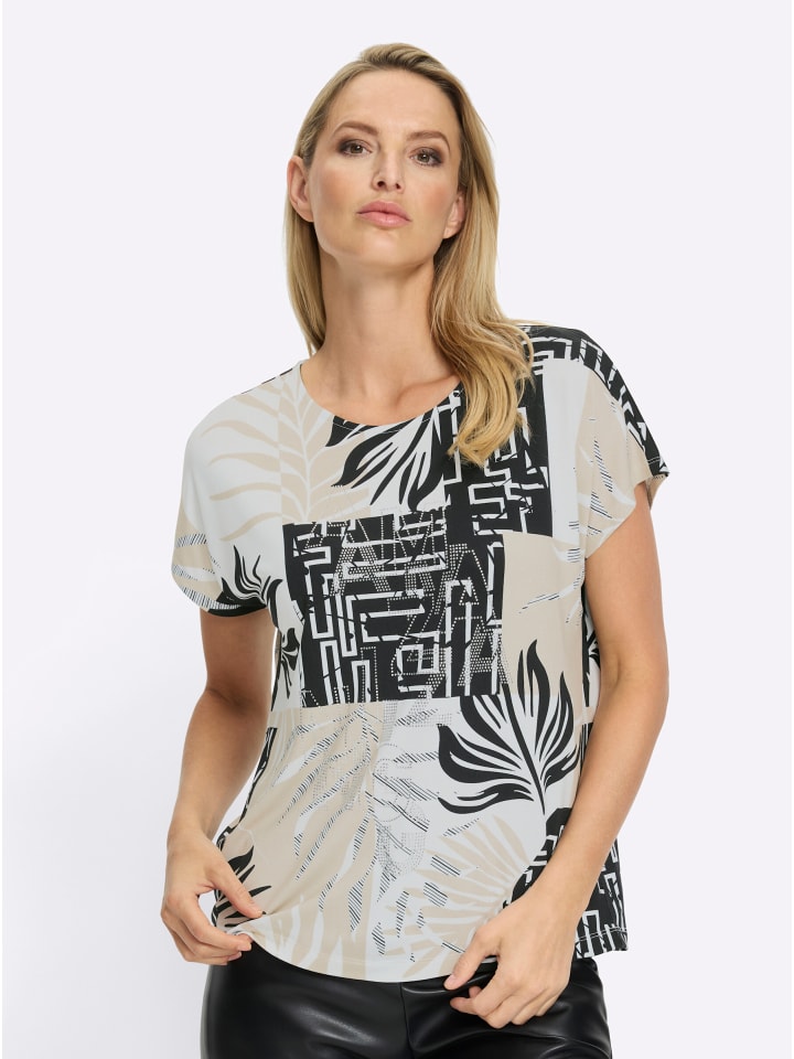 Рубашка с короткими рукавами с принтом песочного и черного цветов Heine
Рубашка с короткими рукавами с принтом песочного и черного цветов Heine