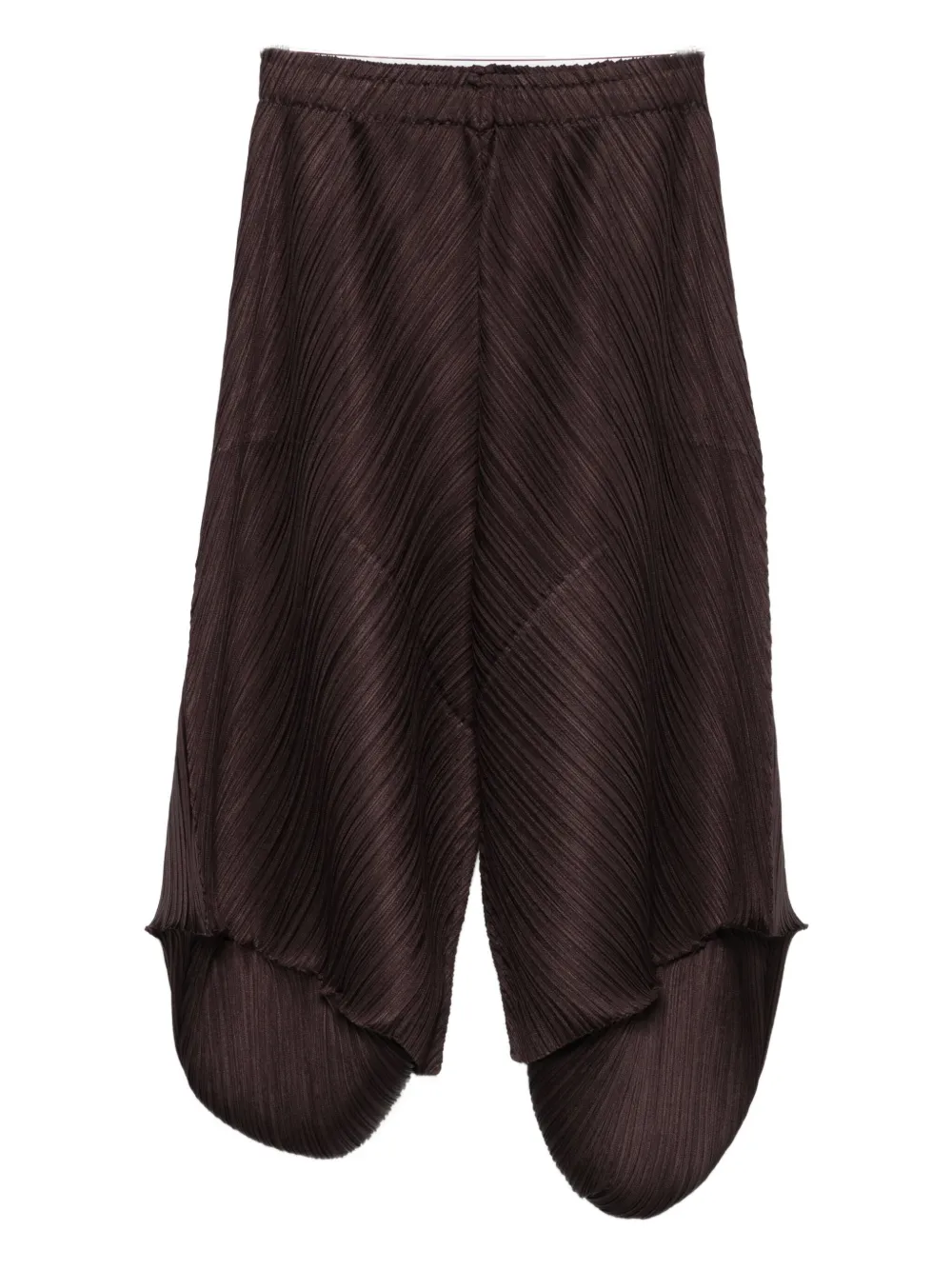 Плиссированные брюки со вставками Pleats Please Issey Miyake, коричневый 
Плиссированные брюки со вставками Pleats Please Issey Miyake, коричневый