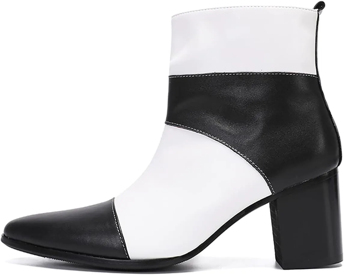 Мужские повседневные ботинки Santimon с запрокинутым носком в стиле вестерн - двухцветные ботинки Челси из натуральной кожи с молнией для выпускного вечера, дискотеки, свадьбы и бального зала, черно-белый
Мужские повседневные ботинки Santimon с запрокинутым носком в стиле вестерн - двухцветные ботинки Челси из натуральной кожи с молнией для выпускного вечера, дискотеки, свадьбы и бального зала, черно-белый