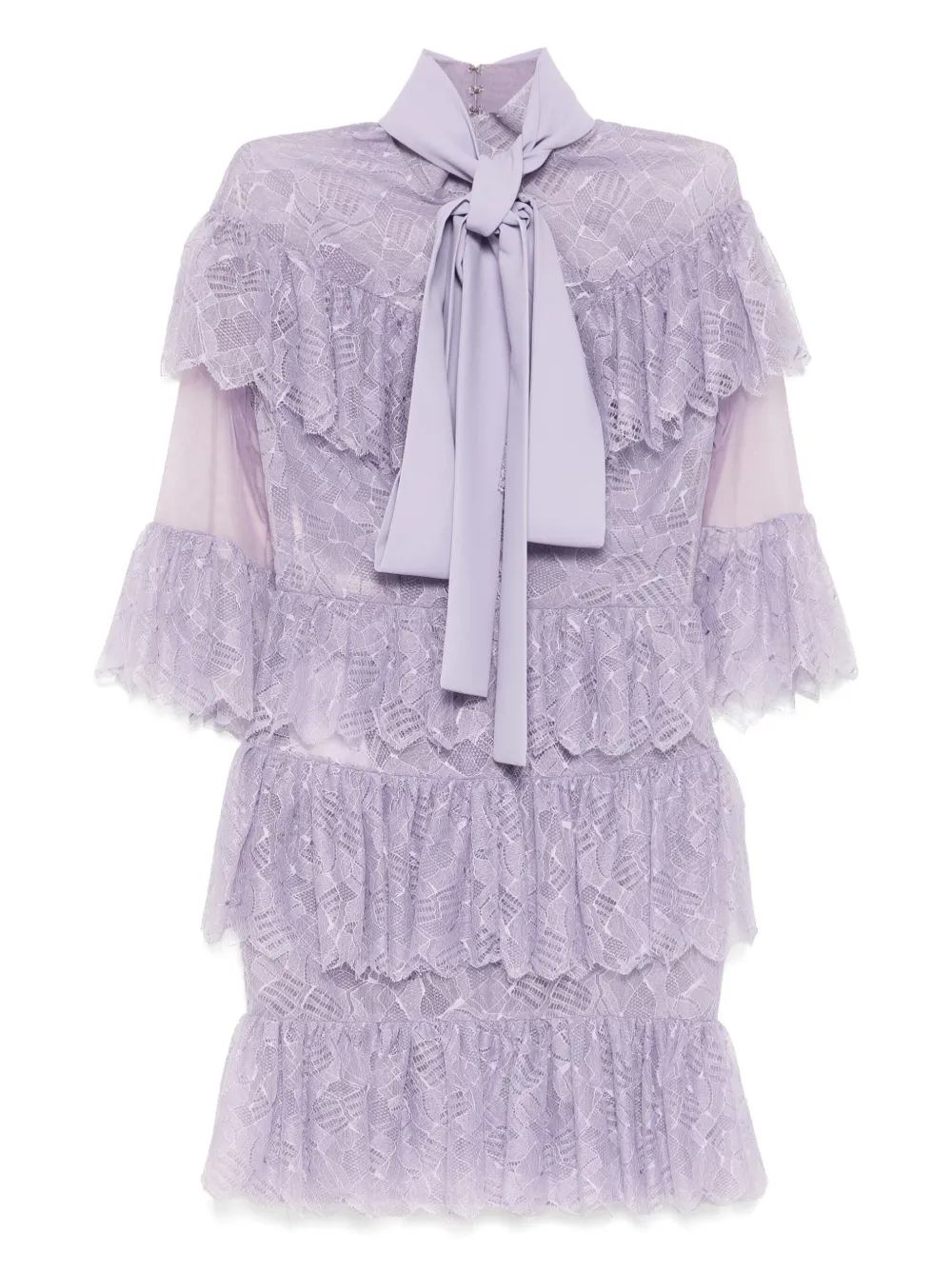 Кружевное платье мини с оборками Saiid Kobeisy, фиолетовый
Кружевное платье мини с оборками Saiid Kobeisy, фиолетовый