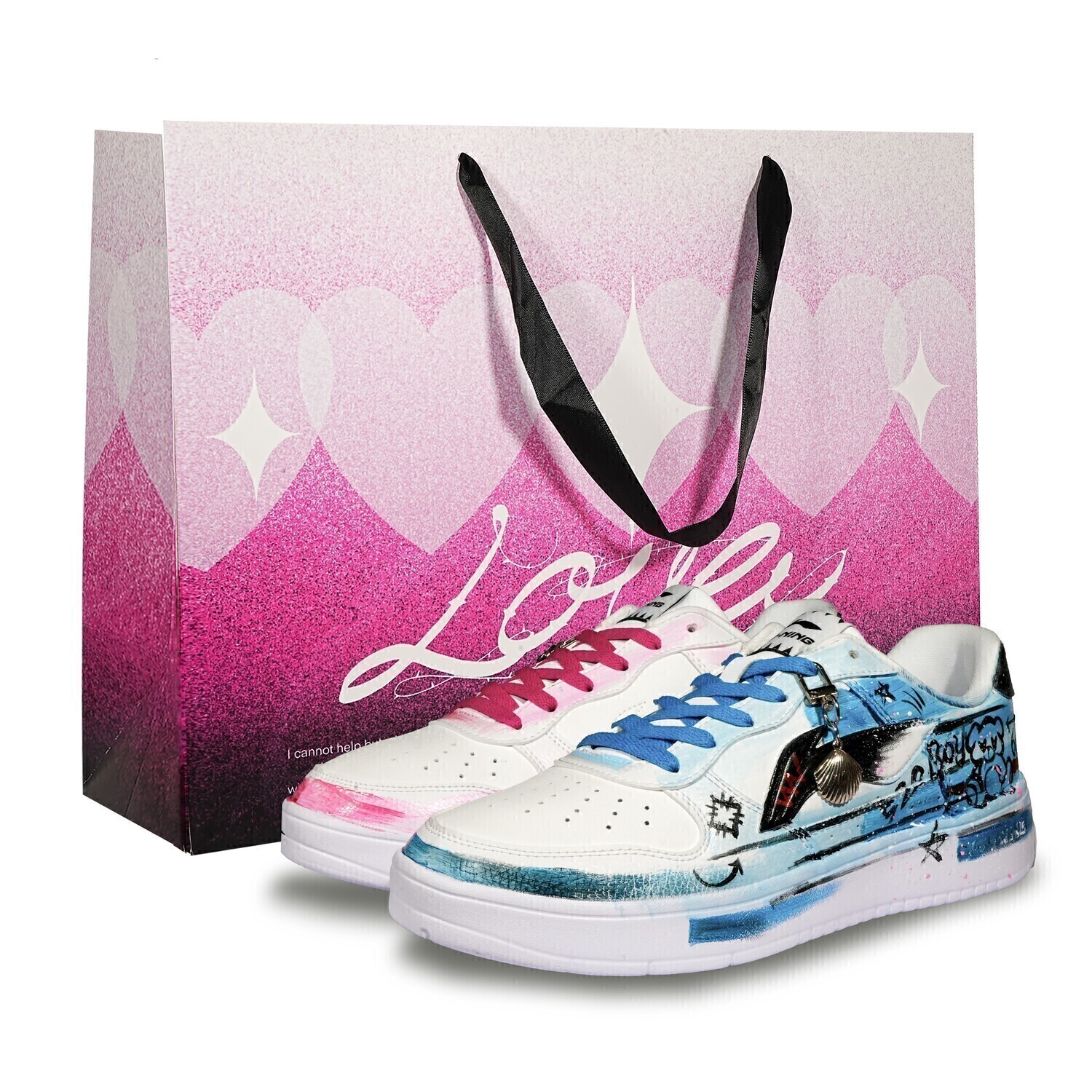 LiNing Понтонные лодки Амортизирующие нескользящие дышащие лоу-топ скейтборд кроссовки унисекс синий розовый микс, цвет Blue Pink Mismatched
LiNing Понтонные лодки Амортизирующие нескользящие дышащие лоу-топ скейтборд кроссовки унисекс синий розовый микс, цвет Blue Pink Mismatched