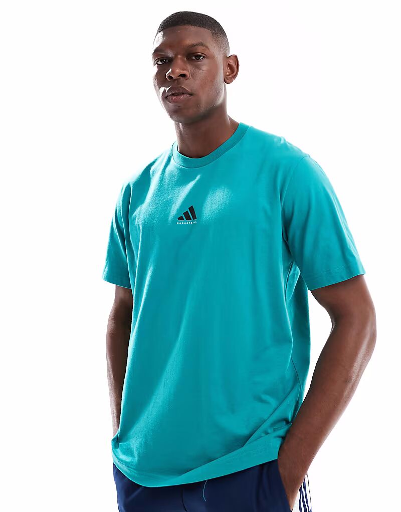 Футболка с баскетбольной графикой adidas Originals Adidas Performance, бирюзовый/черный
Футболка с баскетбольной графикой adidas Originals Adidas Performance, бирюзовый/черный