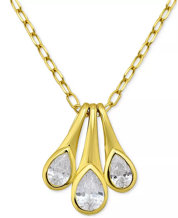 Ожерелье с тремя подвесками в форме груши из кубического циркония, 16 дюймов + 2 дюйма, эксклюзивно в Macy's Giani Bernini, gold
Ожерелье с тремя подвесками в форме груши из кубического циркония, 16 дюймов + 2 дюйма, эксклюзивно в Macy's Giani Bernini, gold