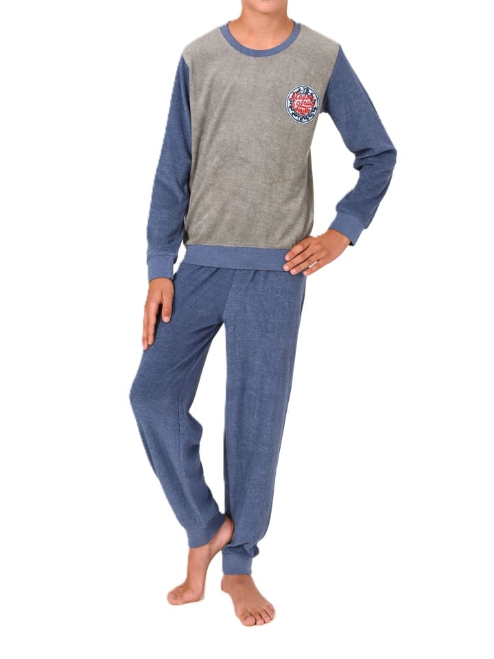 NORMANN Пижама из махровой ткани с длинными рукавами и манжетами серого цвета
NORMANN Пижама из махровой ткани с длинными рукавами и манжетами серого цвета