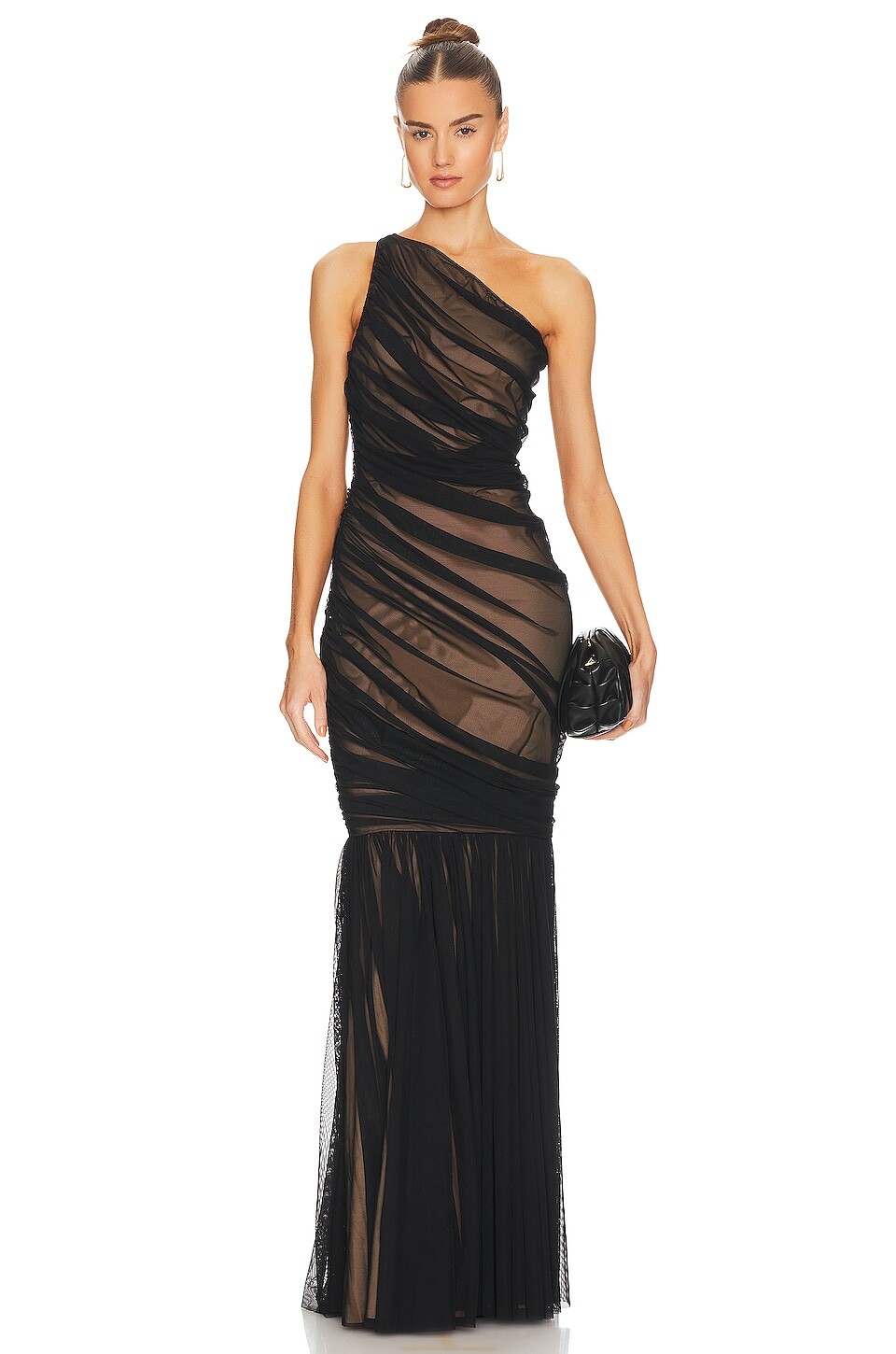 Платье Norma Kamali Diana Fishtail Gown, цвет Black Mesh & Nude
Платье Norma Kamali Diana Fishtail Gown, цвет Black Mesh & Nude