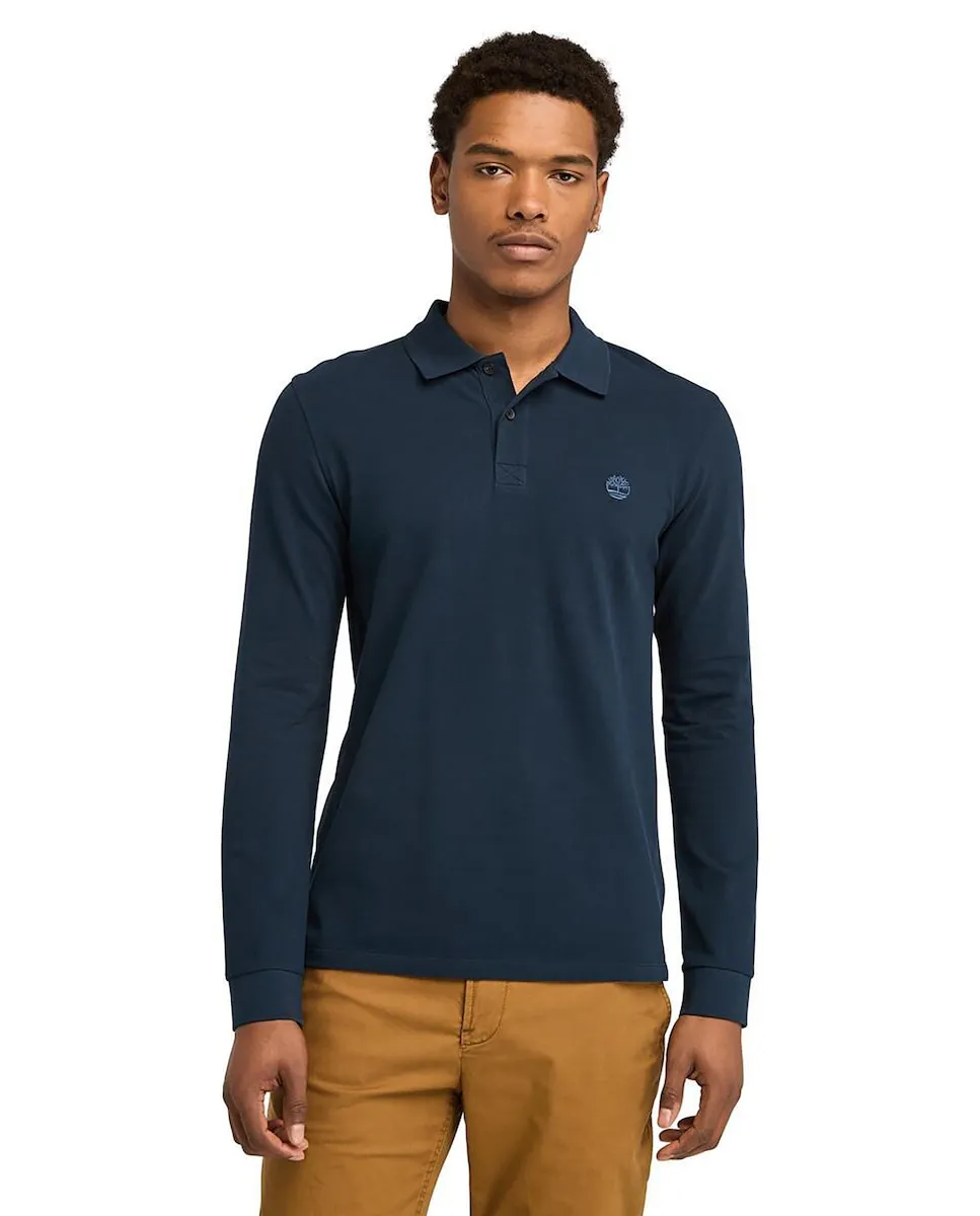 Мужская рубашка-поло из пике с длинными рукавами и приталенным кроем Timberland, темно-синий
Мужская рубашка-поло из пике с длинными рукавами и приталенным кроем Timberland, темно-синий