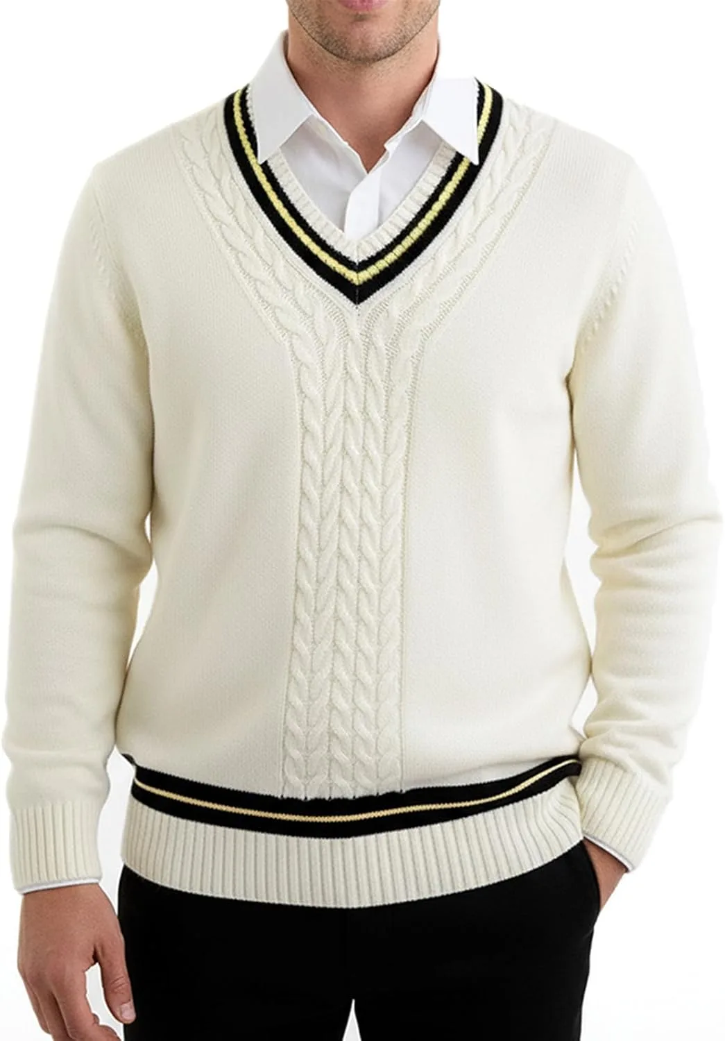 Мужской свитер с V-образным вырезом и косой вязкой — 100% акрил, длинный рукав, британский стиль yoomens
Мужской свитер с V-образным вырезом и косой вязкой — 100% акрил, длинный рукав, британский стиль yoomens