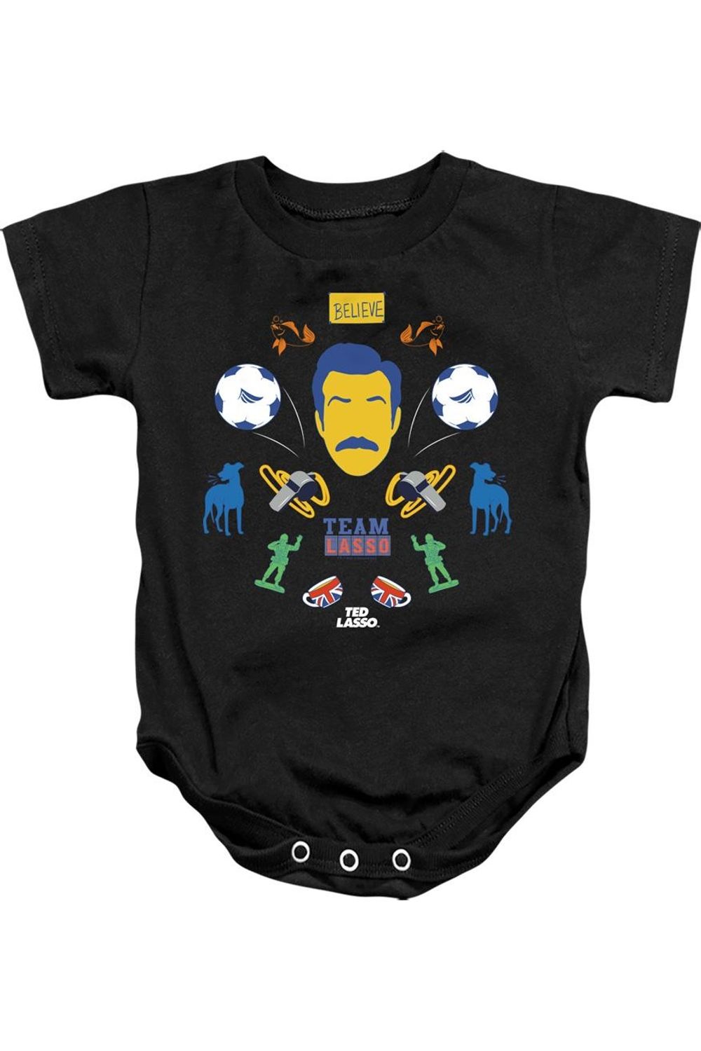 Детский комбинезон на кнопках с изображением Теда Лассо из коллекции Ted Lasso Icon Collage Gildan, черный
Детский комбинезон на кнопках с изображением Теда Лассо из коллекции Ted Lasso Icon Collage Gildan, черный