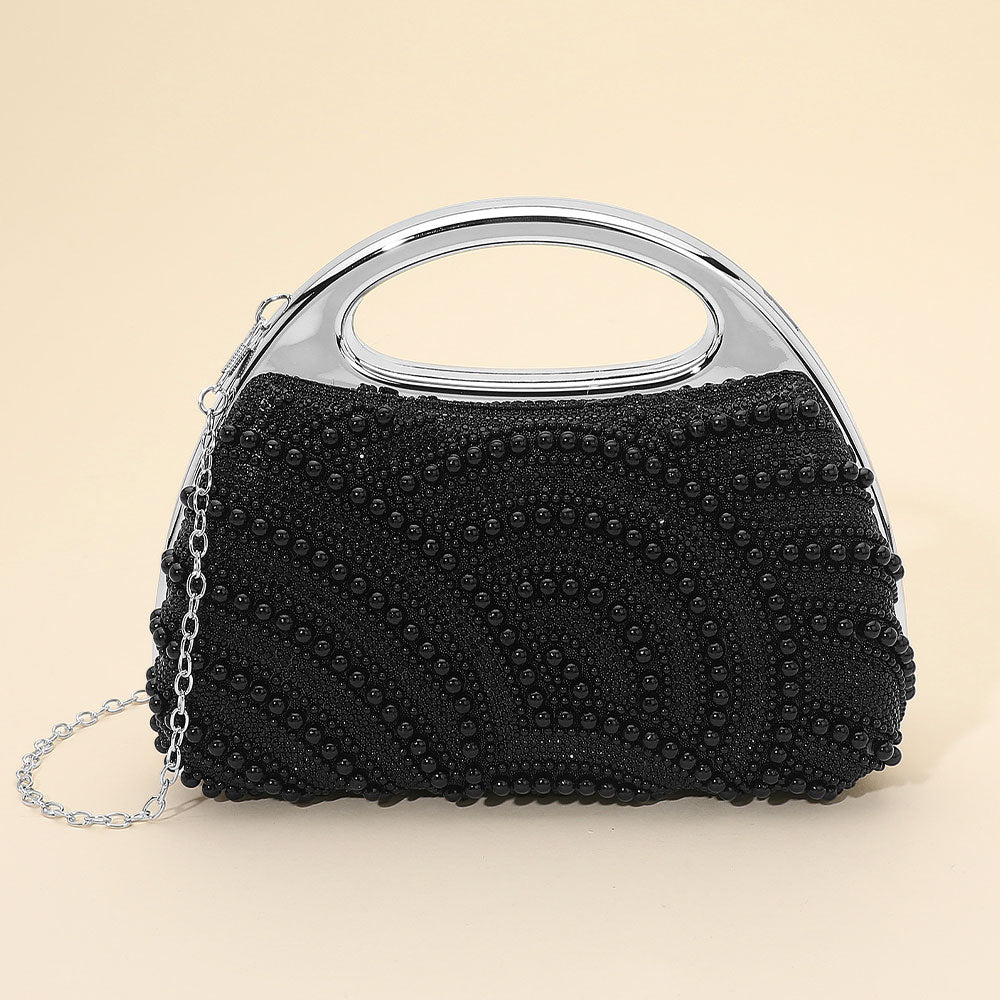 Вечерняя сумочка-клатч через плечо, украшенная жемчугом и стразами FASHNZFAB, черный
Вечерняя сумочка-клатч через плечо, украшенная жемчугом и стразами FASHNZFAB, черный