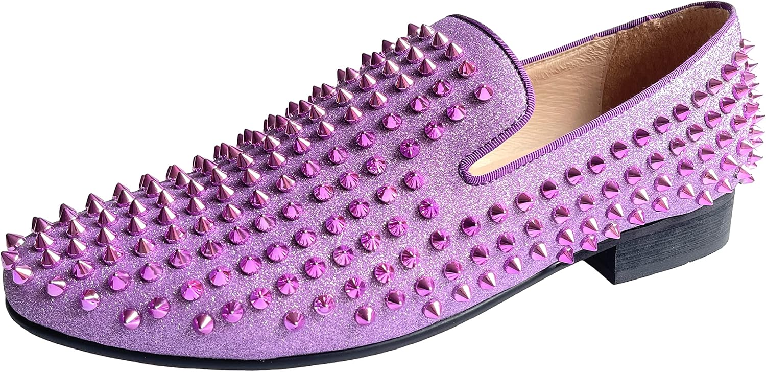 Мужские кожаные лоферы Justar с шипами, с отделкой заклепками, элегантные туфли без шнуровки, плоские, с длинными заклепками, для вечеринок, фиолетовый
Мужские кожаные лоферы Justar с шипами, с отделкой заклепками, элегантные туфли без шнуровки, плоские, с длинными заклепками, для вечеринок, фиолетовый