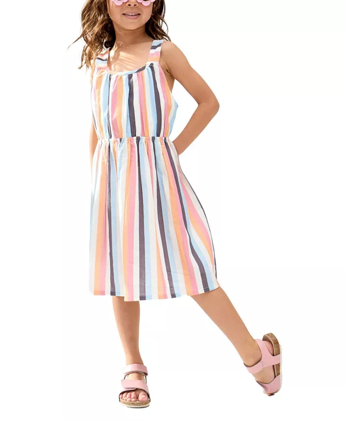 Платье с полосатым принтом на спине Kris Cross Raffya Kids, мультиколор