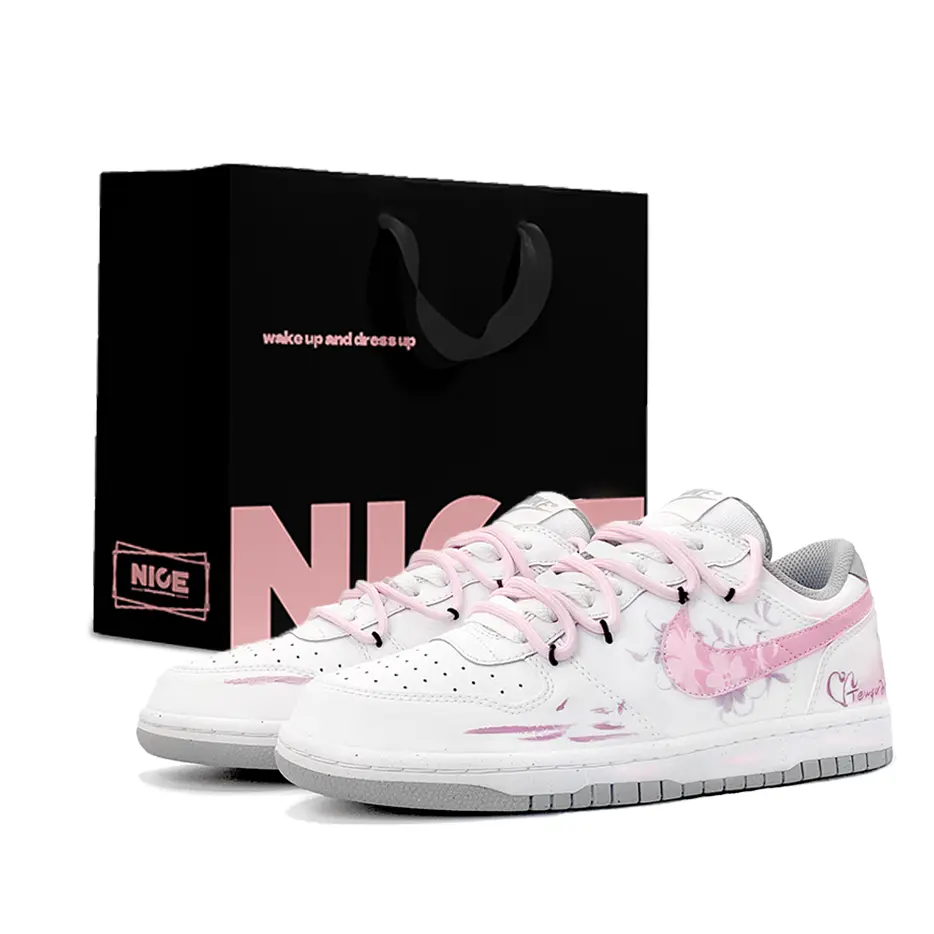 Nike Big Box, Floral Step Кожаные низкие скейтбордные кроссовки унисекс, розовые
Nike Big Box, Floral Step Кожаные низкие скейтбордные кроссовки унисекс, розовые