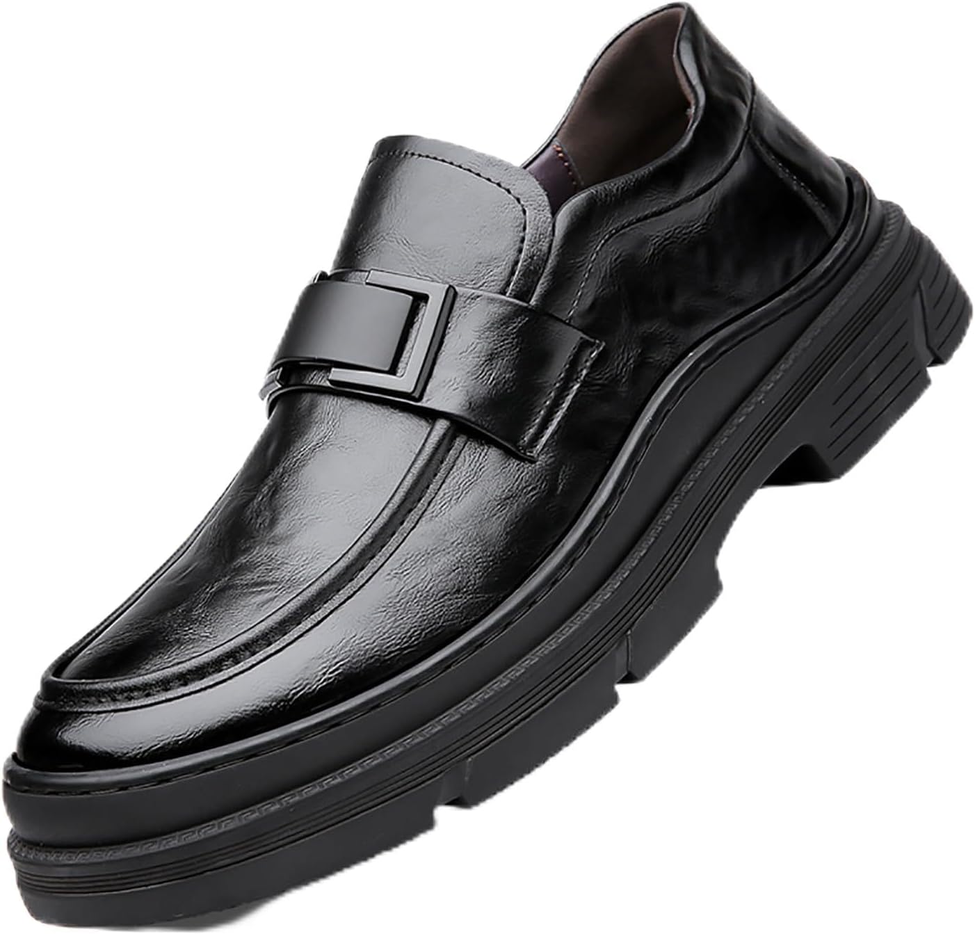 Мужские кожаные лоферы с круглым носком на платформе, без шнурков, модные, деловые, повседневные, формальные, для работы, вождения, с протекторной подошвой, для улицы и прогулок Generic, черный
Мужские кожаные лоферы с круглым носком на платформе, без шнурков, модные, деловые, повседневные, формальные, для работы, вождения, с протекторной подошвой, для улицы и прогулок Generic, черный