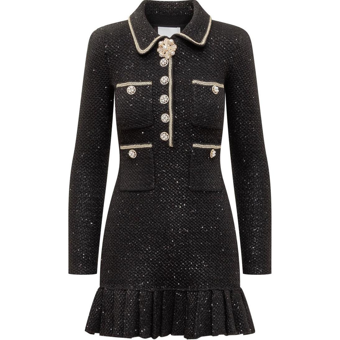 Женское черное платье с длинными рукавами Self-portrait
Женское черное платье с длинными рукавами Self-portrait