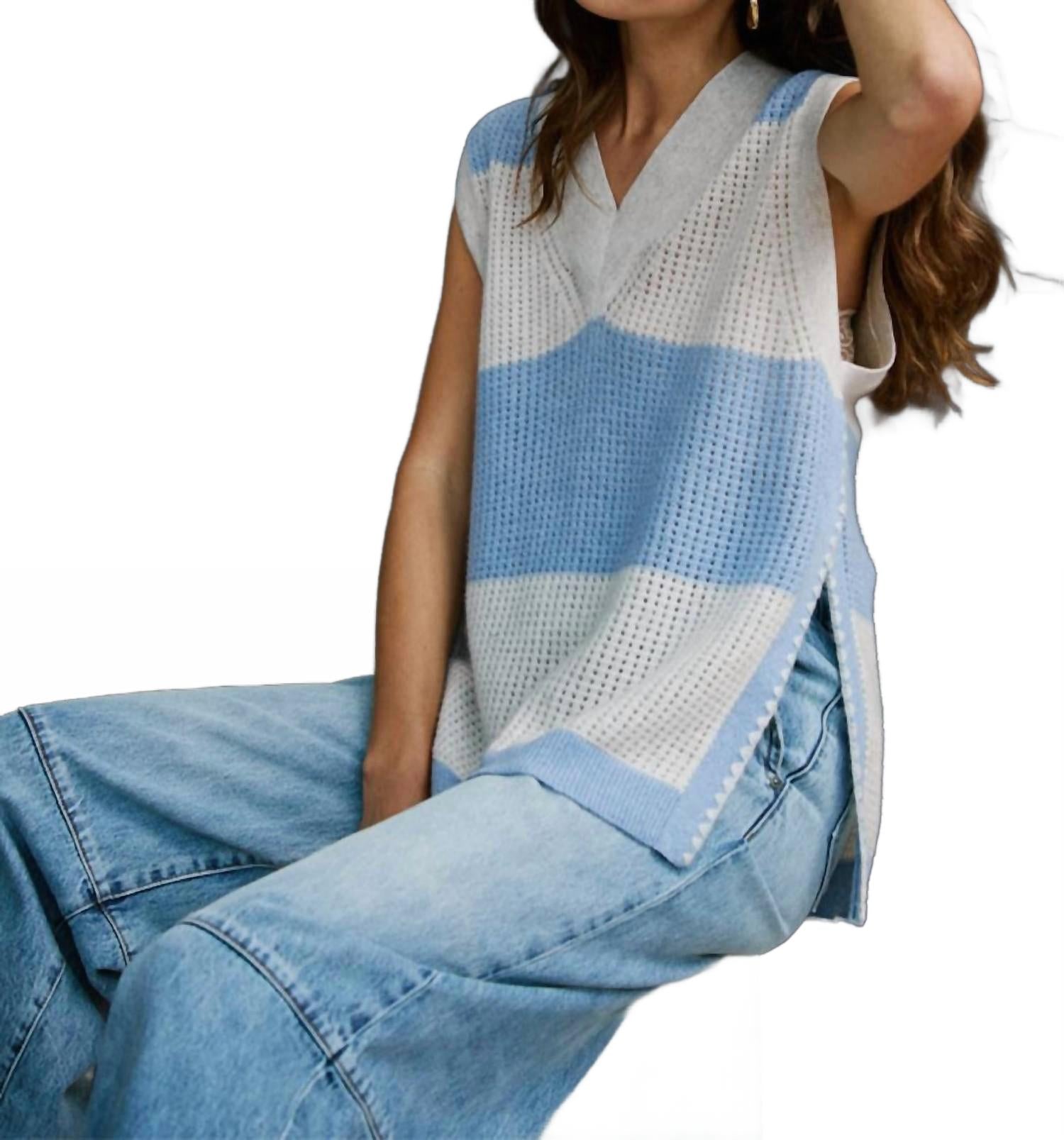 Полосатый сетчатый жилет в цвете слат/мохаве Autumn Cashmere, Slate/Mojave
Полосатый сетчатый жилет в цвете слат/мохаве Autumn Cashmere, Slate/Mojave