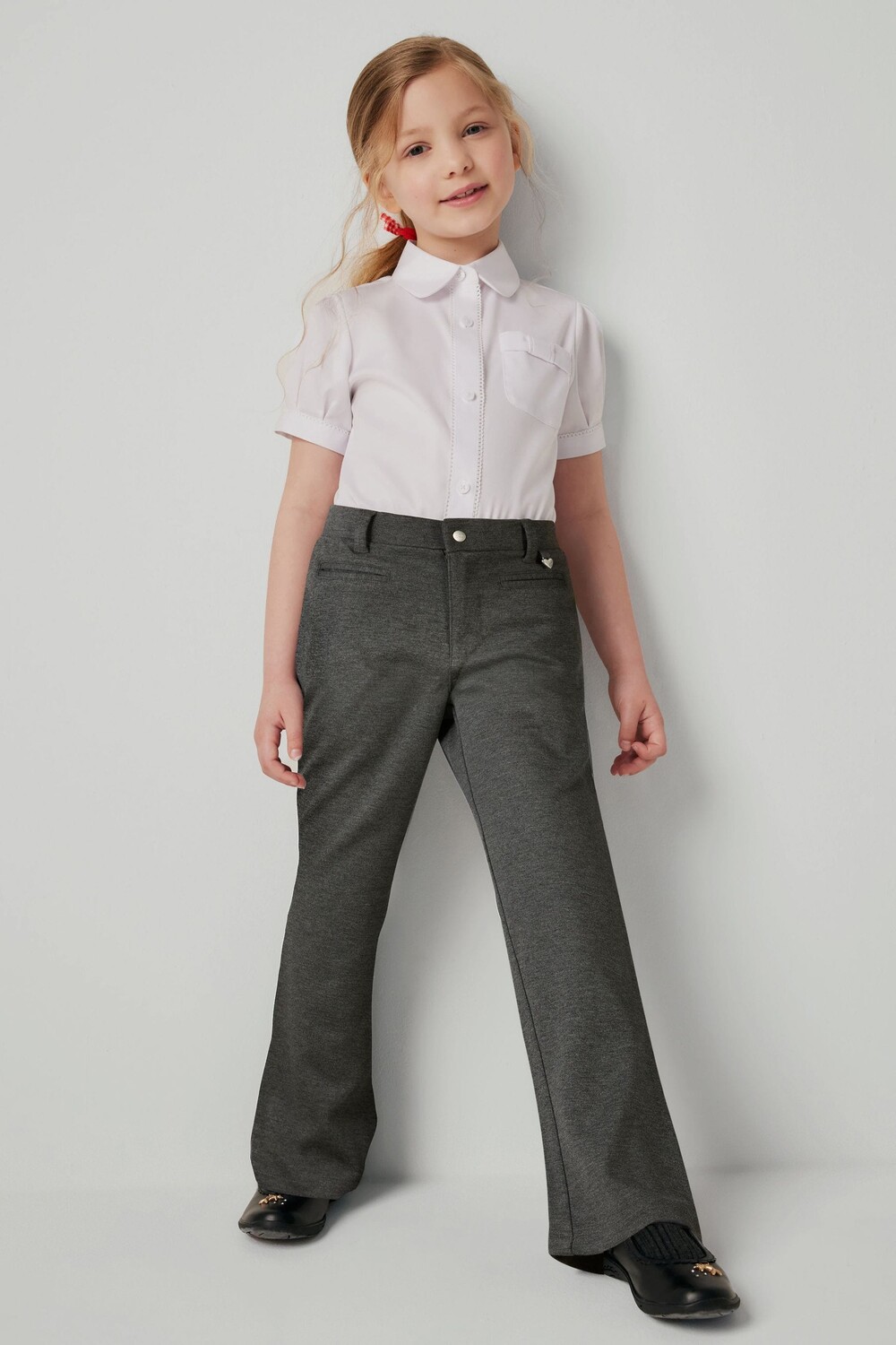 Школьные брюки скинни понте Clarks, серый 
Школьные брюки скинни понте Clarks, серый