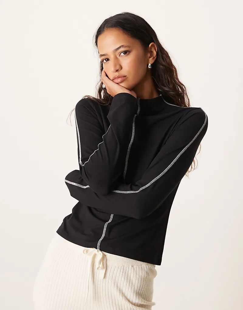 Топ с высоким воротом и длинными рукавами, контрастная строчка, серый цвет ASOS DESIGN
Топ с высоким воротом и длинными рукавами, контрастная строчка, серый цвет ASOS DESIGN