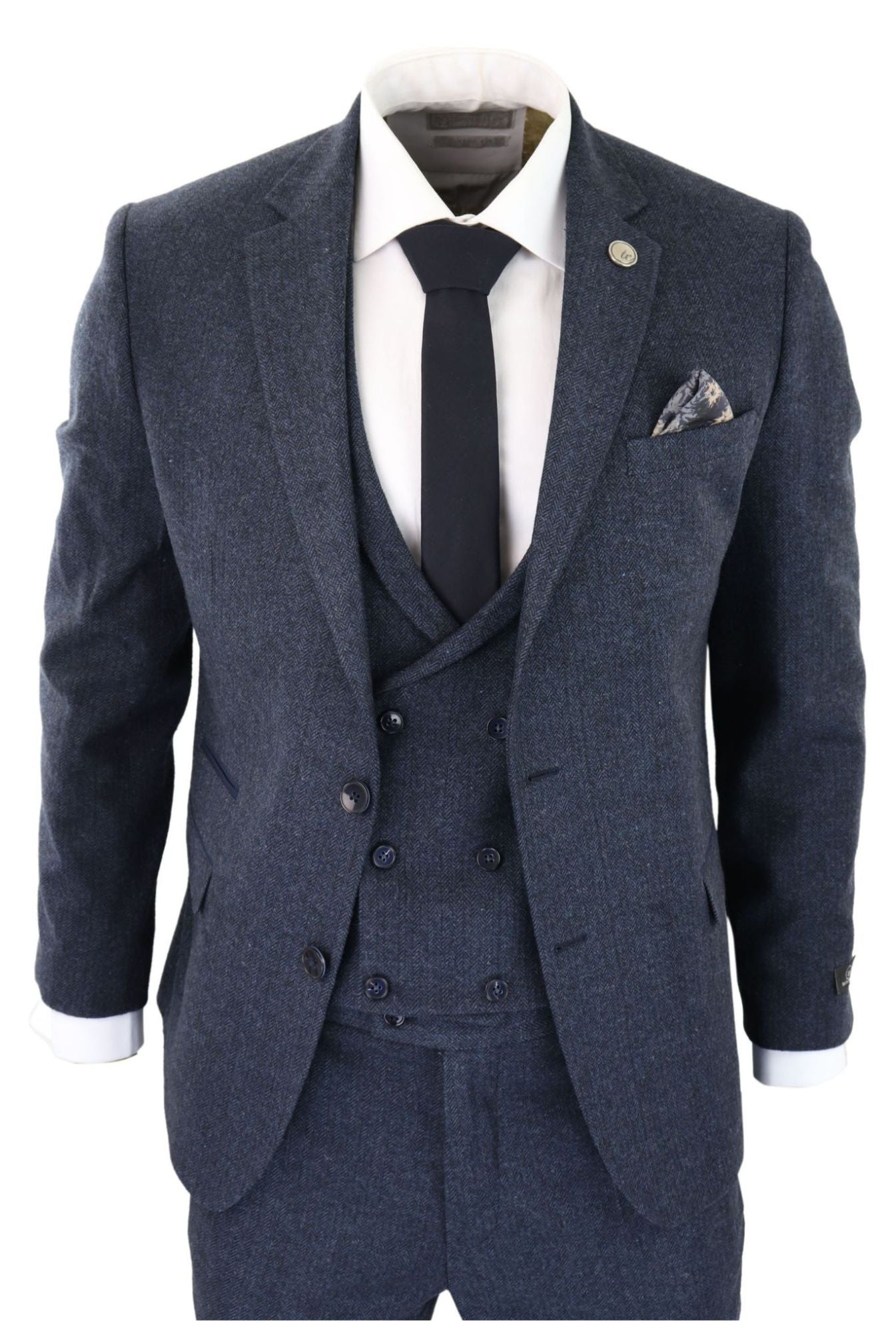 Костюм-тройка из твида, синий, в елочку TruClothing
Костюм-тройка из твида, синий, в елочку TruClothing