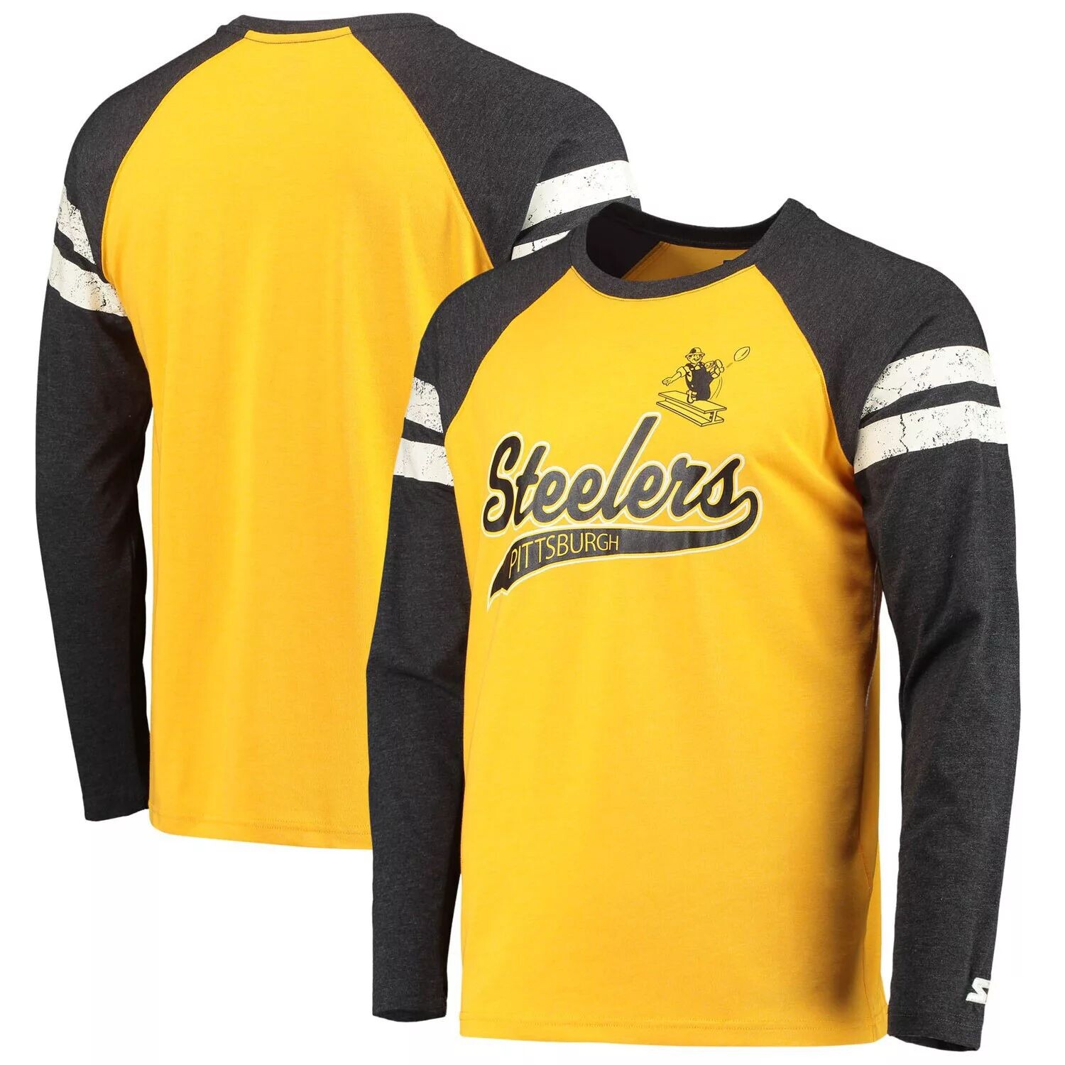 Мужская стартовая золотая/черная футболка Pittsburgh Steelers Throwback League реглан с длинными рукавами и тройной смесью Starter, Черный, Мужская стартовая золотая/черная футболка Pittsburgh Steelers Throwback League реглан с длинными рукавами и тройной
Мужская стартовая золотая/черная футболка Pittsburgh Steelers Throwback League реглан с длинными рукавами и тройной смесью Starter, Черный, Мужская стартовая золотая/черная футболка Pittsburgh Steelers Throwback League реглан с длинными рукавами и тройной