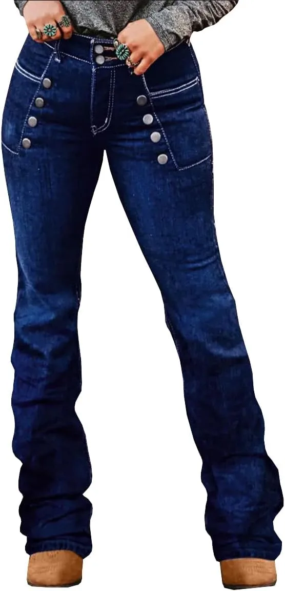 Женские винтажные джинсы low rise boot cut с эластичной тканью и декоративными пуговицами TACSTRUN
Женские винтажные джинсы low rise boot cut с эластичной тканью и декоративными пуговицами TACSTRUN