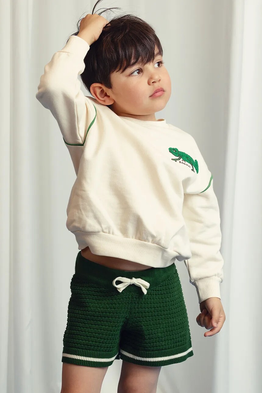 Детская хлопковая толстовка Ящерица Mini Rodini, бежевый
Детская хлопковая толстовка Ящерица Mini Rodini, бежевый