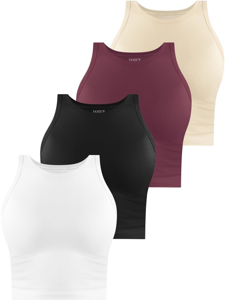 Топ Janice 4 x Damen crop hochgeschlossen Niah, цвет weiß/schwarz/burgund/beige
Топ Janice 4 x Damen crop hochgeschlossen Niah, цвет weiß/schwarz/burgund/beige