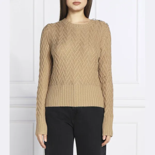 Закрытый свитер стандартного кроя с добавлением шерсти Liu Jo, бежевый
Закрытый свитер стандартного кроя с добавлением шерсти Liu Jo, бежевый