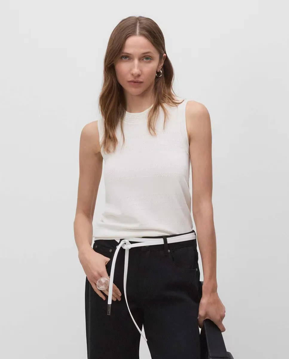 Женский ажурный трикотажный топ Simorra, белый
Женский ажурный трикотажный топ Simorra, белый