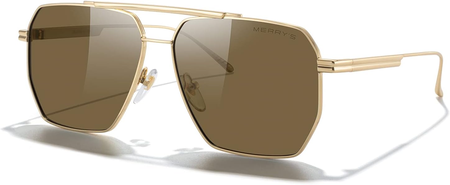 Большие поляризованные квадратные солнцезащитные очки MERRY для женщин и мужчин, винтажные ретро-очки, защита от УФ-излучения UV400, классические большие металлические солнцезащитные очки MERRY'S, Gold Frame/Brown Lens
Большие поляризованные квадратные солнцезащитные очки MERRY для женщин и мужчин, винтажные ретро-очки, защита от УФ-излучения UV400, классические большие металлические солнцезащитные очки MERRY'S, Gold Frame/Brown Lens
