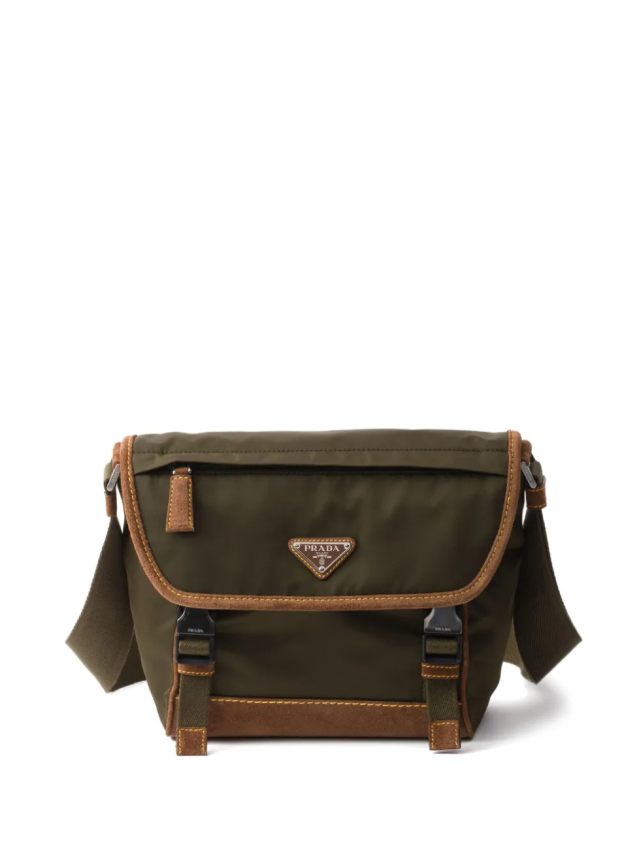 Prada сумка на плечо среднего размера с логотипом, зеленый 
Prada сумка на плечо среднего размера с логотипом, зеленый