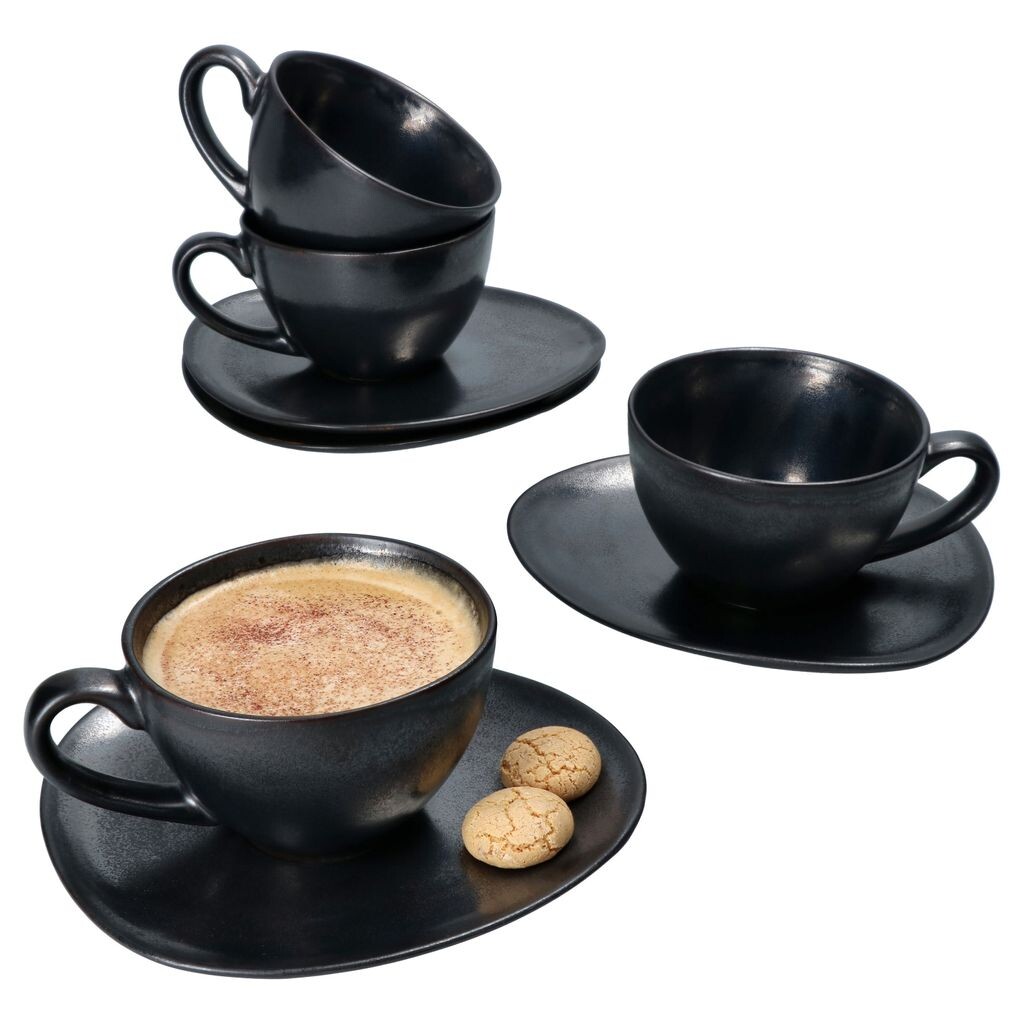 Кофейная чашка Manhattan Nero + блюдце на 4 персоны, 220 мл, керамика, черная медь MamboCat
Кофейная чашка Manhattan Nero + блюдце на 4 персоны, 220 мл, керамика, черная медь MamboCat