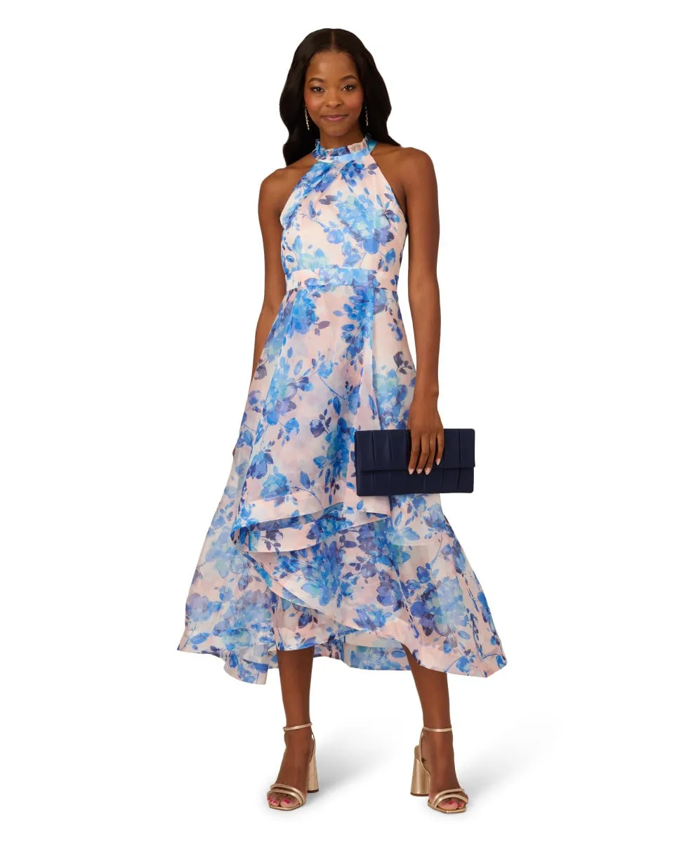 Цветочное платье из тафты с воротником халтер Adrianna Papell, синий
Цветочное платье из тафты с воротником халтер Adrianna Papell, синий