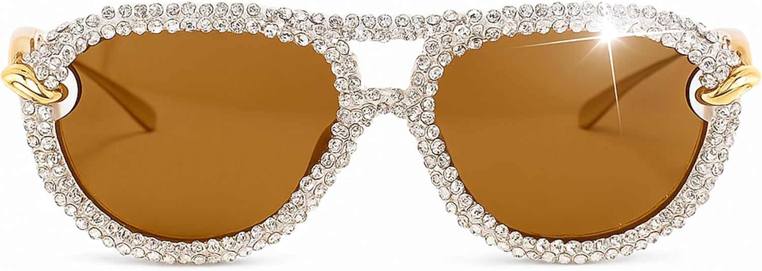 bullabulling Модные солнцезащитные очки-пилот с блестками и стразами для женщин и мужчин, ретро круглые солнцезащитные очки с кристаллами, винтажные солнцезащитные очки-щитки, Beige/Tea
bullabulling Модные солнцезащитные очки-пилот с блестками и стразами для женщин и мужчин, ретро круглые солнцезащитные очки с кристаллами, винтажные солнцезащитные очки-щитки, Beige/Tea