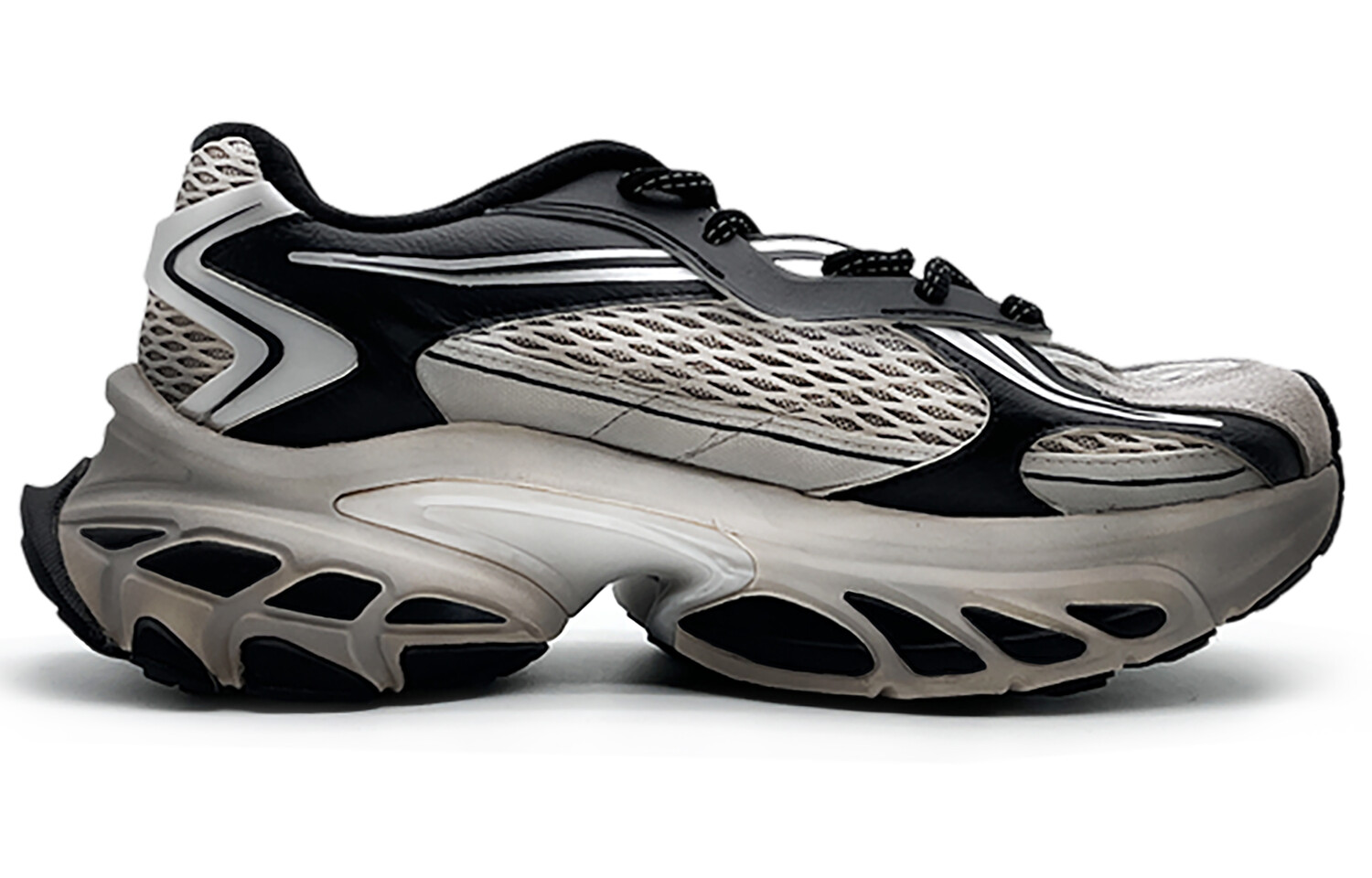 Кроссовки ANTA Star Moon Chunky Sneakers Men Low-top Black/grey/silver, серый 
Кроссовки ANTA Star Moon Chunky Sneakers Men Low-top Black/grey/silver, серый