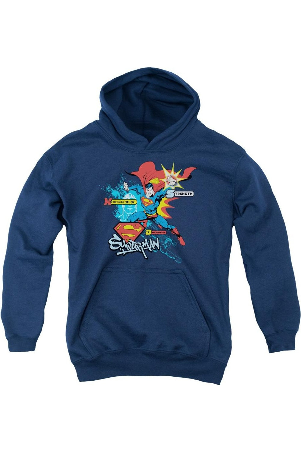 Толстовка с капюшоном "Суперспособности Супермена" для молодежи Gildan, темно-синий
Толстовка с капюшоном "Суперспособности Супермена" для молодежи Gildan, темно-синий