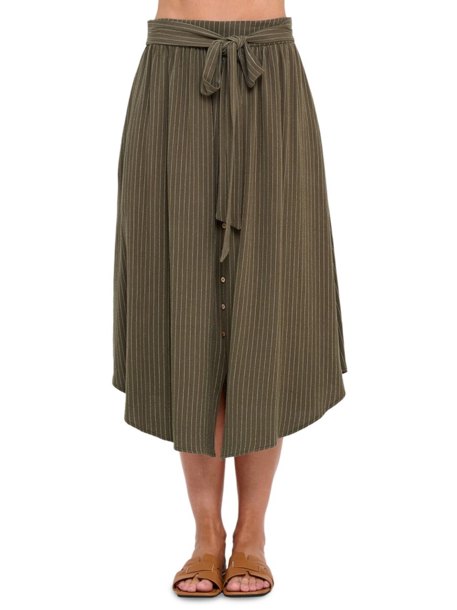 Юбка миди из льна в полоску Renee C., оливковый
Юбка миди из льна в полоску Renee C., оливковый