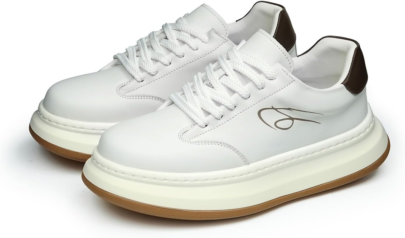 Мужские кроссовки santimon из натуральной кожи на толстой подошве, белый/коричневый
Мужские кроссовки santimon из натуральной кожи на толстой подошве, белый/коричневый