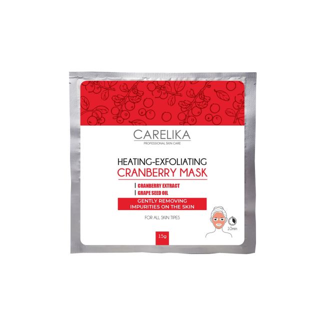 Разогревающе-Отшелушивающая маска для лица с клюквой Carelika, 15 гр
Разогревающе-Отшелушивающая маска для лица с клюквой Carelika, 15 гр