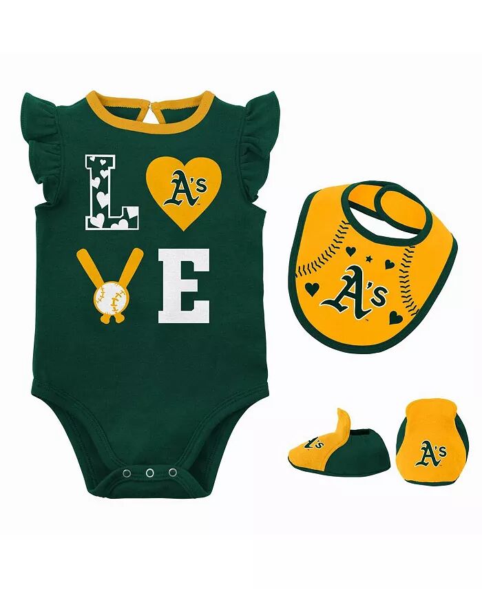 Комплект из трех предметов: комбинезон-нагрудник и пинетки Oakland Athletics Love of Baseball, зеленый, золотой, для новорожденных и малышей, мальчиков и девочек Outerstuff
Комплект из трех предметов: комбинезон-нагрудник и пинетки Oakland Athletics Love of Baseball, зеленый, золотой, для новорожденных и малышей, мальчиков и девочек Outerstuff