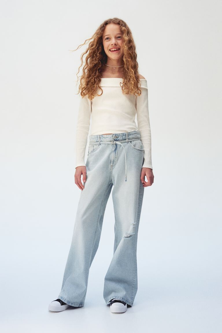 Джинсы мешковатого кроя с коротким кроем H&M, синий
Джинсы мешковатого кроя с коротким кроем H&M, синий