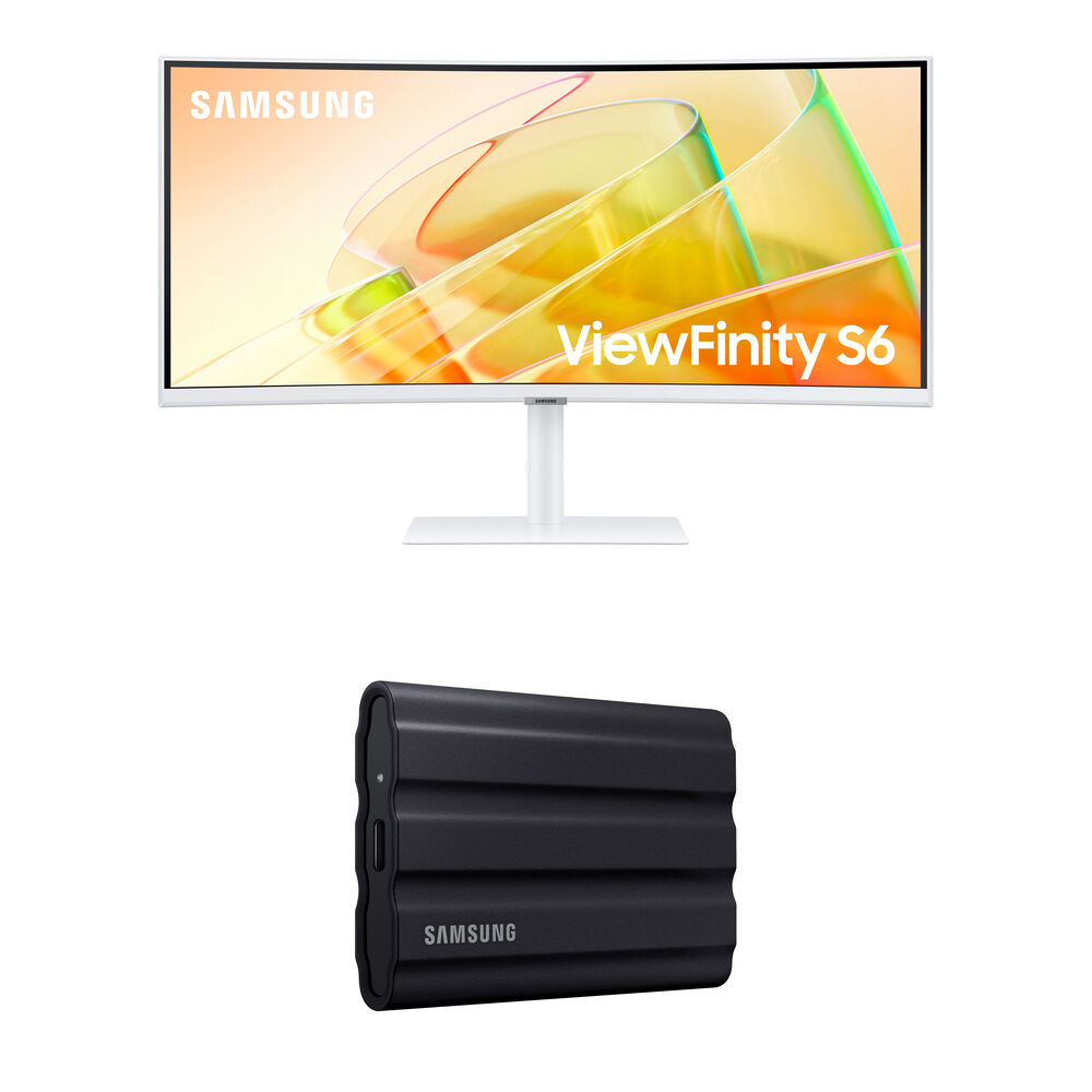 Комплект Изогнутый монитор Samsung ViewFinity S65TC, 34", QHD, 100 Гц, белый + SSD Samsung T7, 4ТБ, черный
Комплект Изогнутый монитор Samsung ViewFinity S65TC, 34", QHD, 100 Гц, белый + SSD Samsung T7, 4ТБ, черный