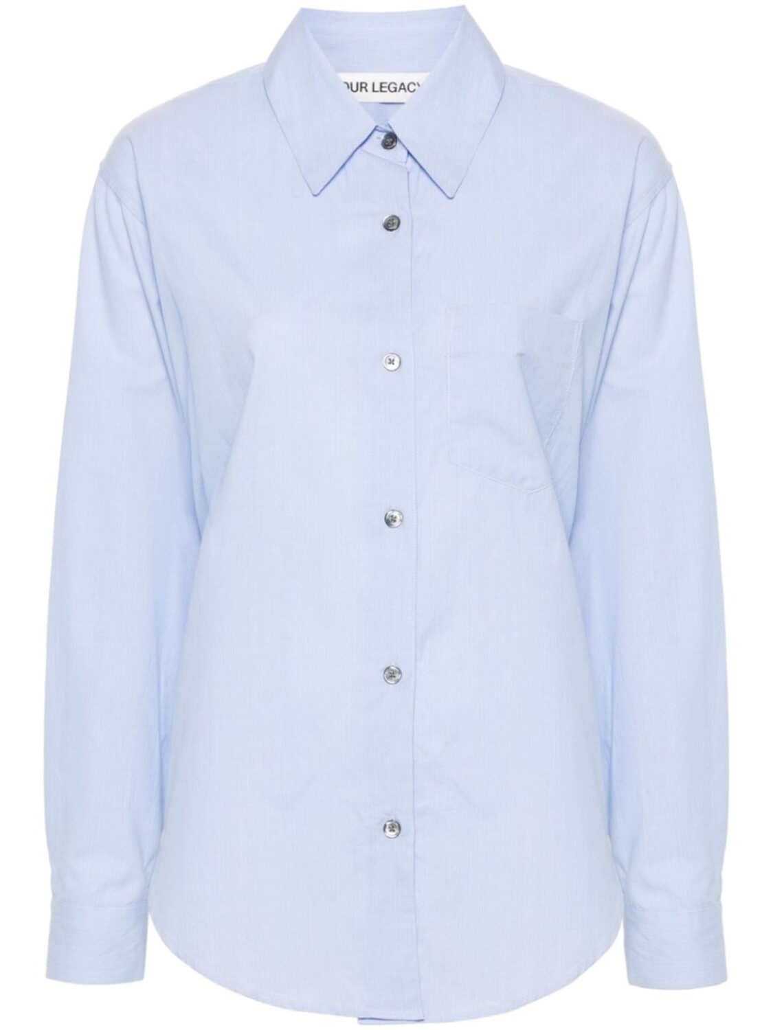 Хлопковая рубашка в контрастную полоску OUR LEGACY, синий
Хлопковая рубашка в контрастную полоску OUR LEGACY, синий